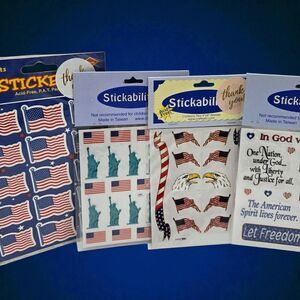 Patriotic Lot Vintage Stickers Liberty Freedom Quotes America God USA Flag Eagle
